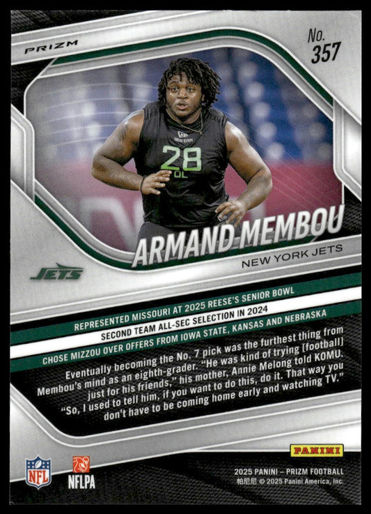 Armand Membou 2025 Panini Prizm #357 White
