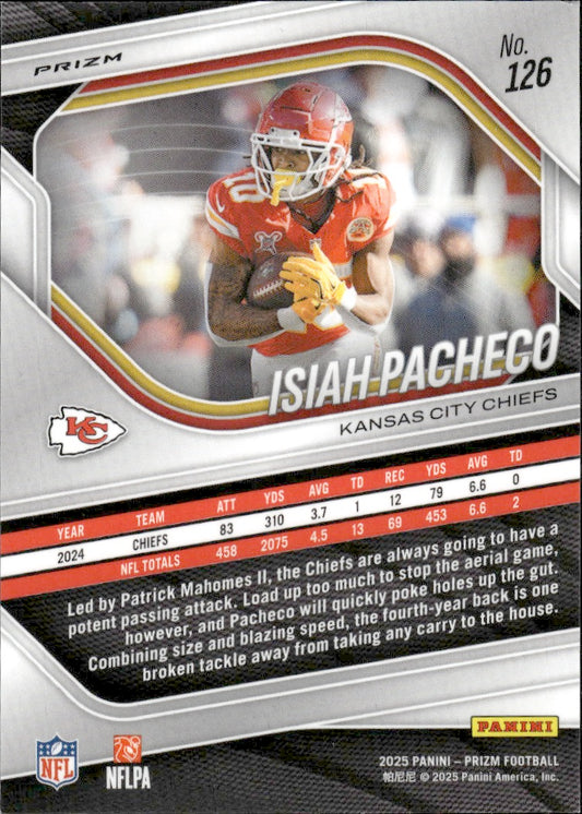 Isiah Pacheco 2025 Panini Prizm #126 Orange