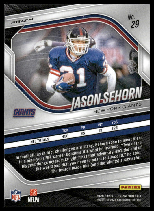 Jason Sehorn 2025 Panini Prizm #29 Silver