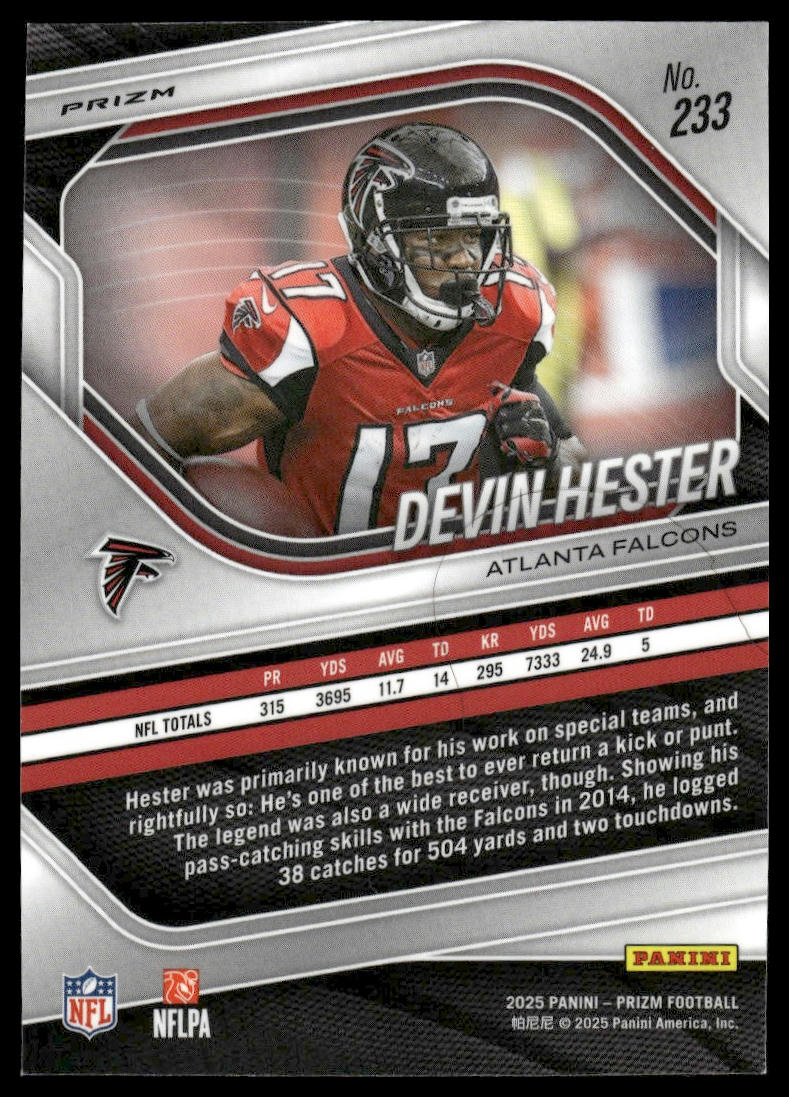 Devin Hester 2025 Panini Prizm #233 Purple