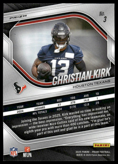 Christian Kirk 2025 Panini Prizm #3 Red White and Blue
