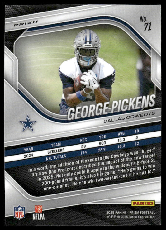 George Pickens 2025 Panini Prizm #71 Red White and Blue