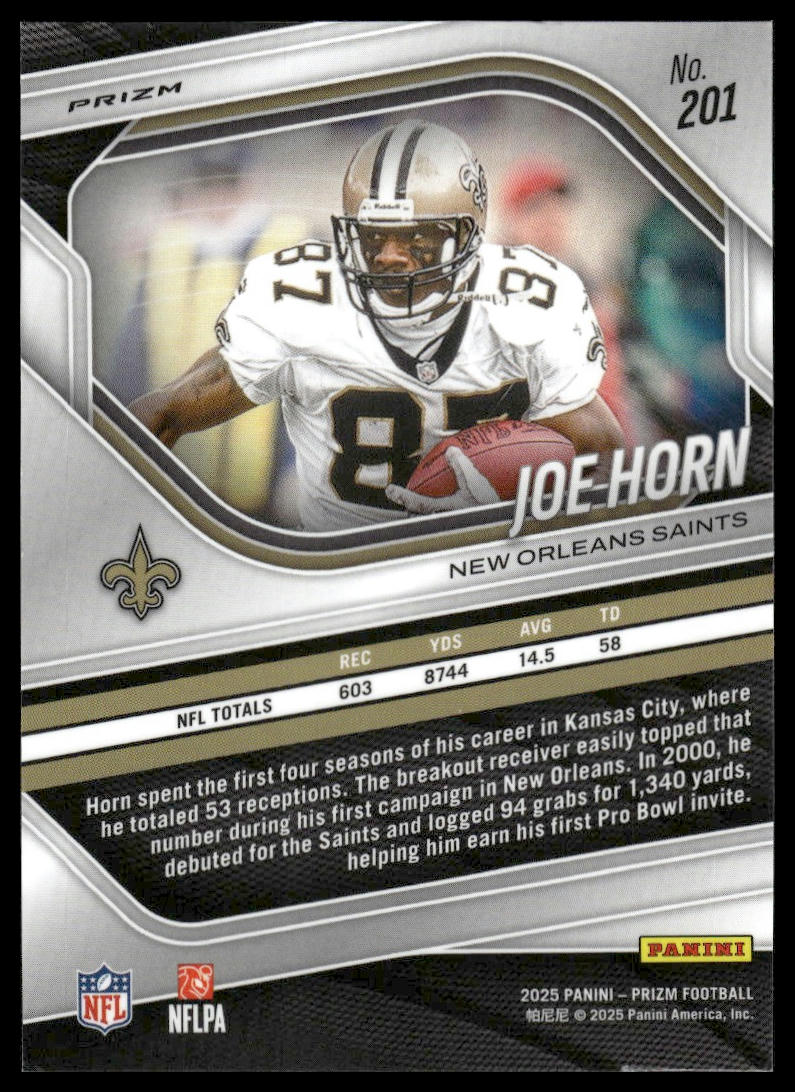 Joe Horn 2025 Panini Prizm #201 Silver