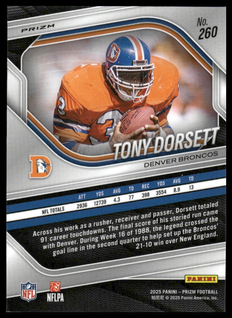 Tony Dorsett 2025 Panini Prizm #260 Pink