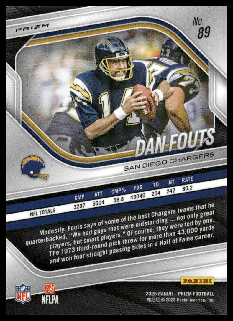 Dan Fouts 2025 Panini Prizm #89 Red White and Blue