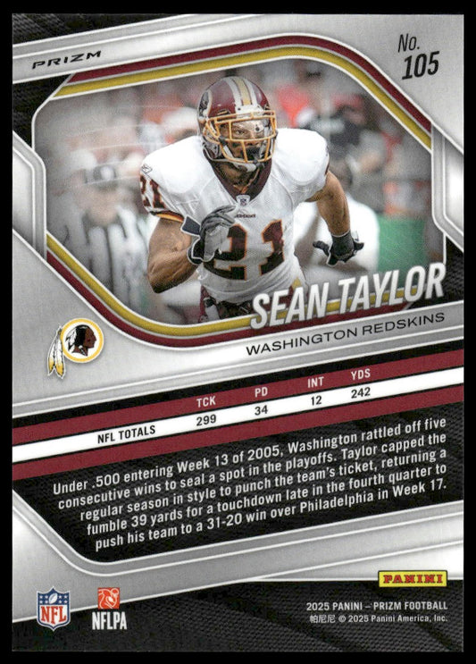 Sean Taylor 2025 Panini Prizm #105 Silver