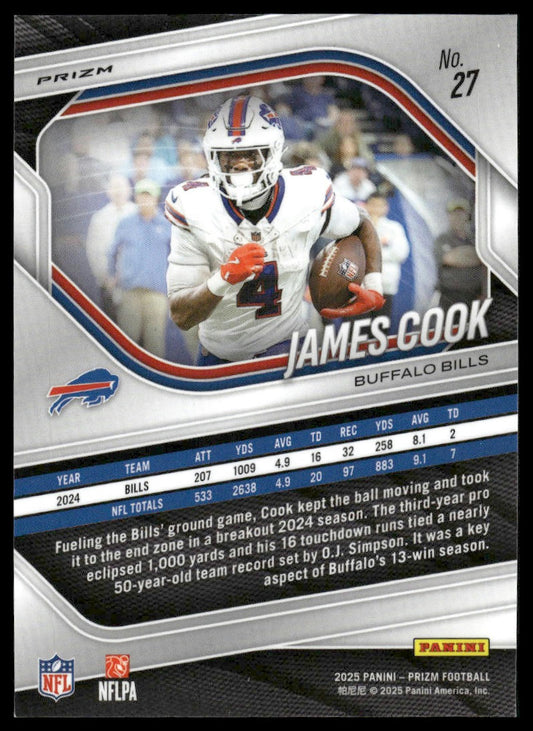 James Cook 2025 Panini Prizm #27 Silver