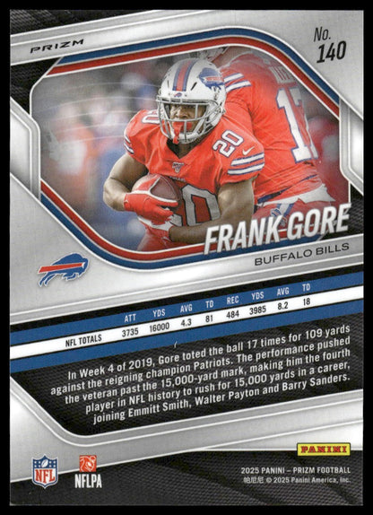 Frank Gore 2025 Panini Prizm #140 Purple