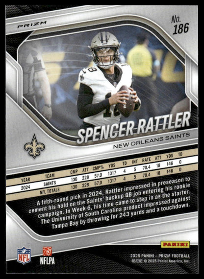 Spencer Rattler 2025 Panini Prizm #186 Gold Shimmer
