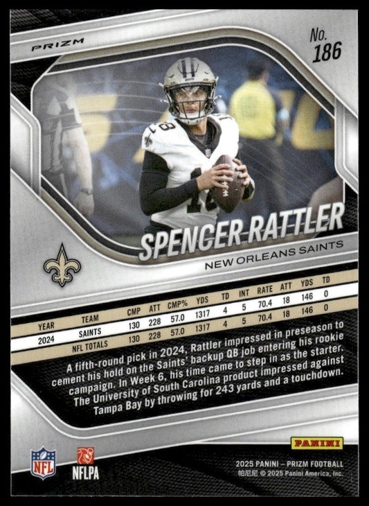 Spencer Rattler 2025 Panini Prizm #186 Gold Shimmer