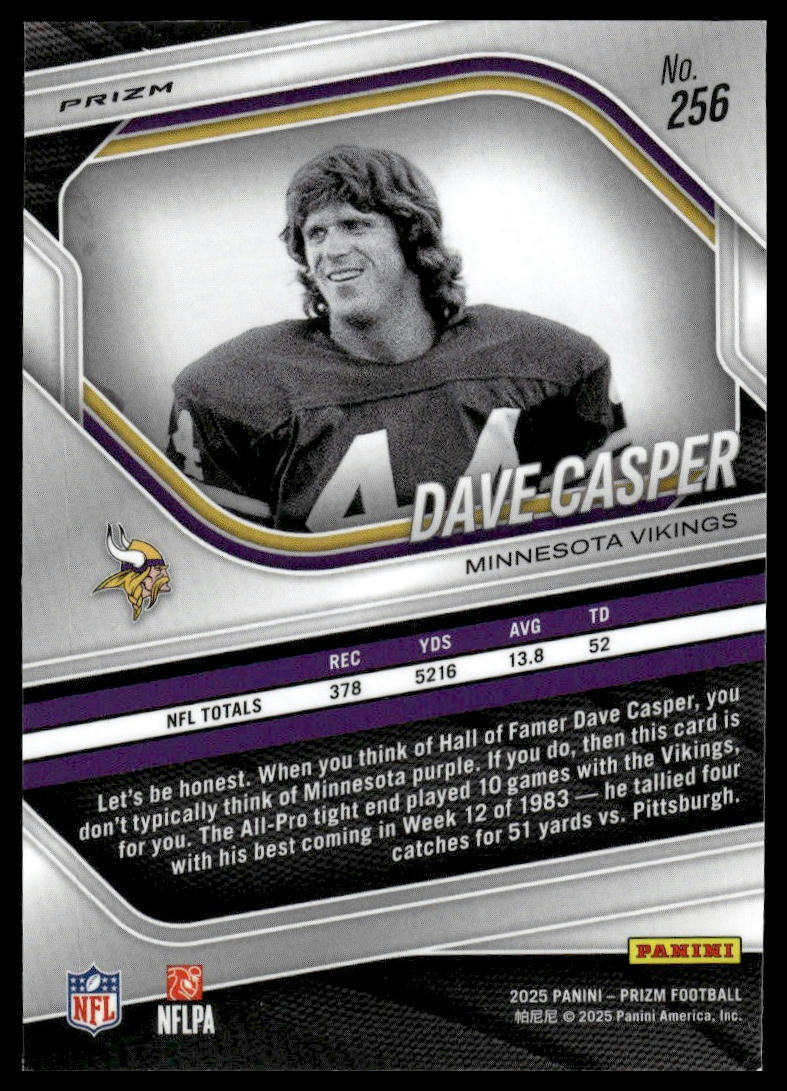 Dave Casper 2025 Panini Prizm #256 Silver