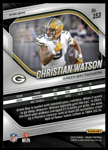 Christian Watson 2025 Panini Prizm #153 Silver
