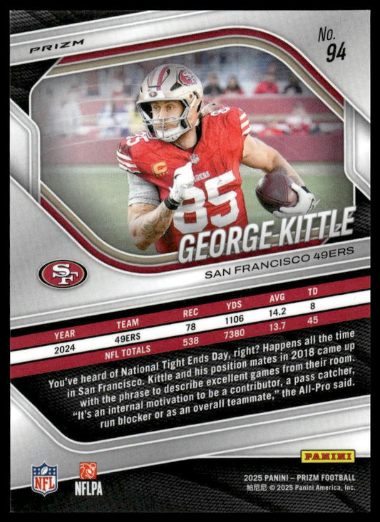 George Kittle 2025 Panini Prizm #94 Red White and Blue