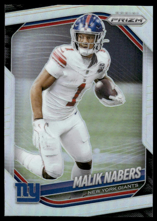 Malik Nabers 2025 Panini Prizm #206 Blue Wave