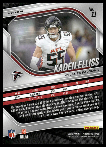 Kaden Elliss 2025 Panini Prizm #11 Red White and Blue