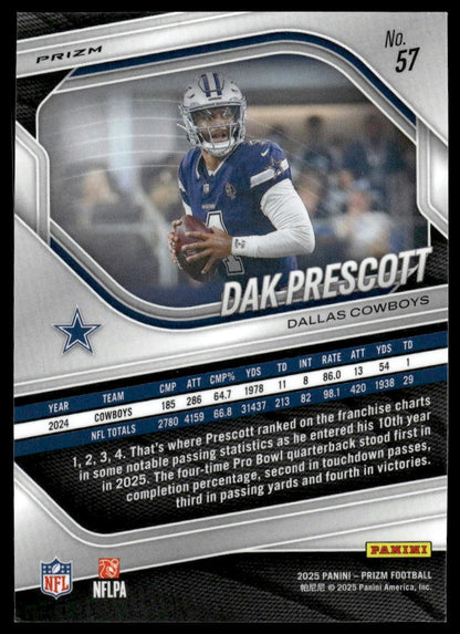 Dak Prescott 2025 Panini Prizm #57 Purple