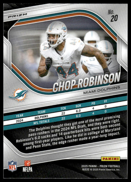 Chop Robinson 2025 Panini Prizm #20 Silver