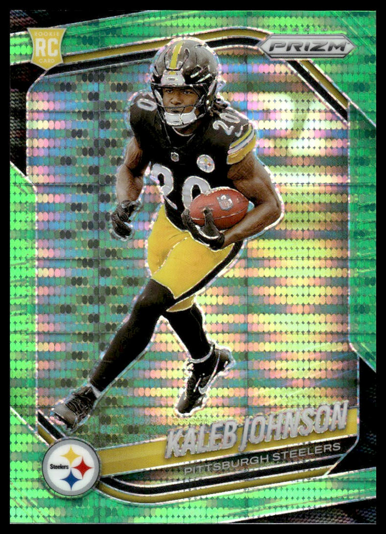 Kaleb Johnson 2025 Panini Prizm #375 Neon Green Pulsar