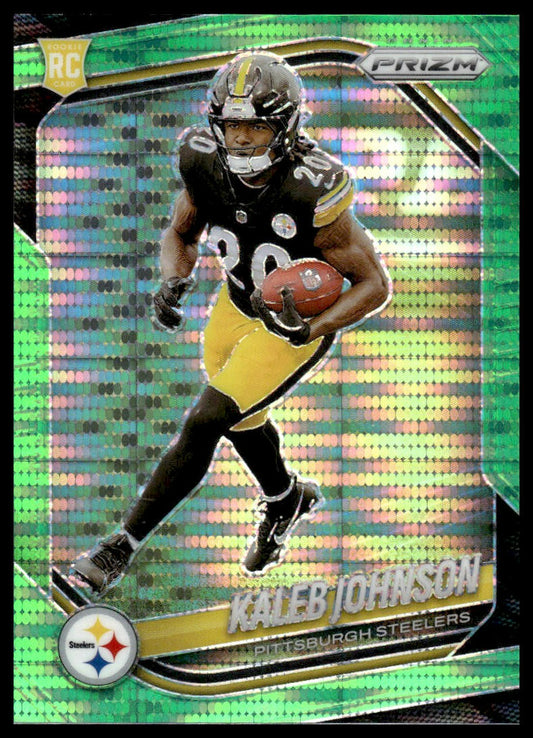 Kaleb Johnson 2025 Panini Prizm #375 Neon Green Pulsar