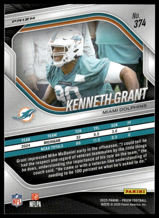 Kenneth Grant 2025 Panini Prizm #374 Neon Green Pulsar