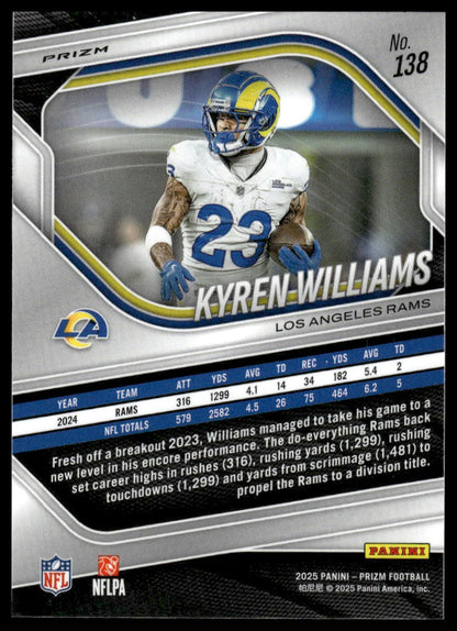 Kyren Williams 2025 Panini Prizm #138 Green Wave