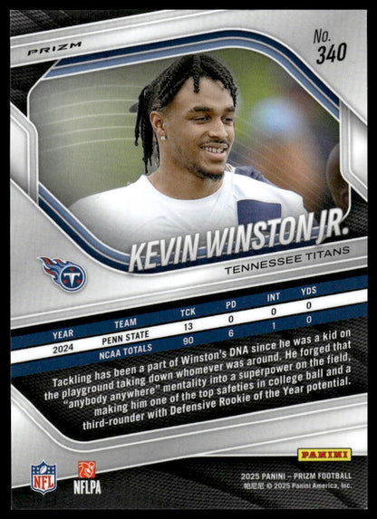 Kevin Winston Jr. 2025 Panini Prizm #340 Neon Green Pulsar