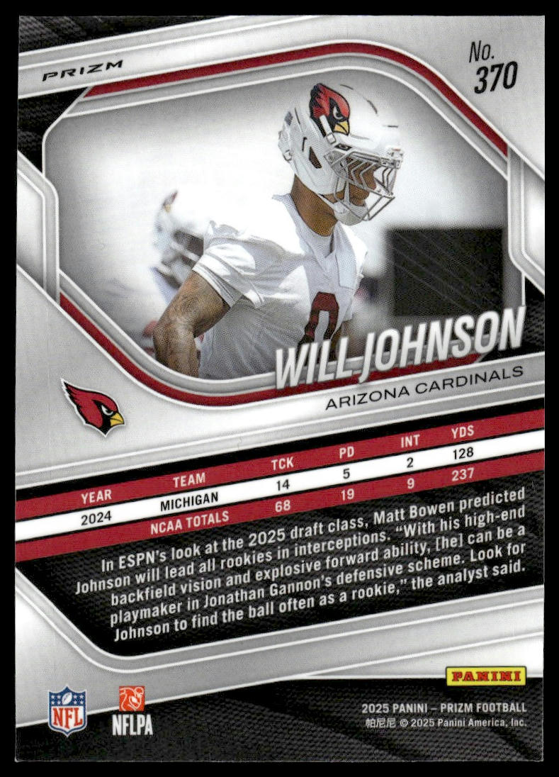 Will Johnson 2025 Panini Prizm #370 Silver