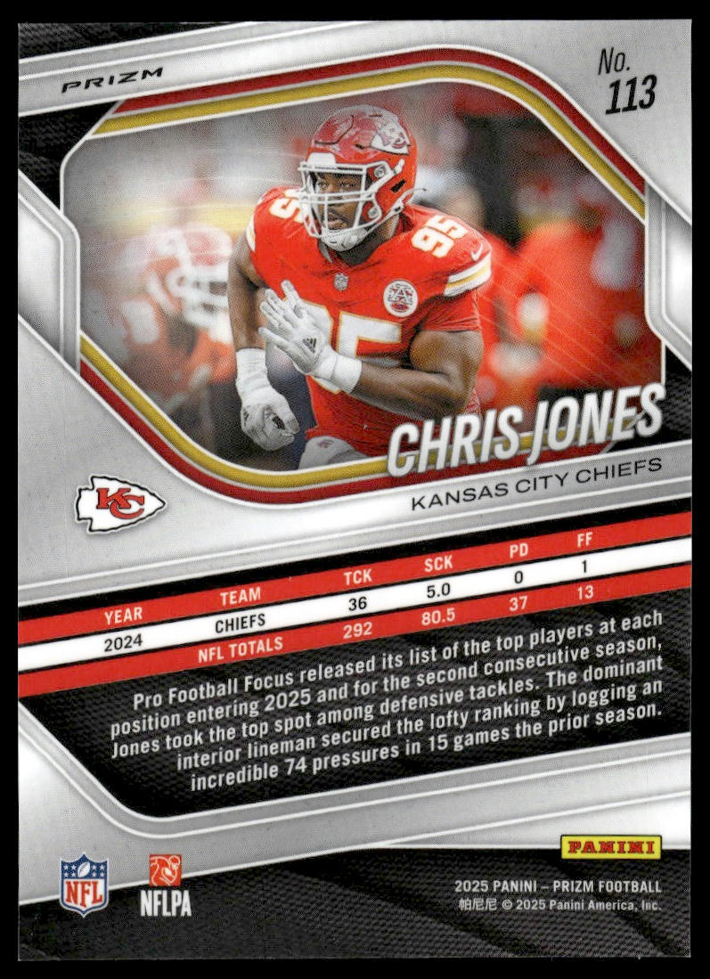 Chris Jones 2025 Panini Prizm #113 Silver