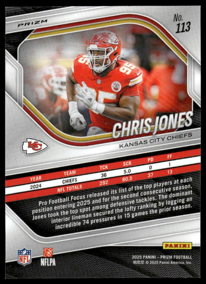 Chris Jones 2025 Panini Prizm #113 Silver