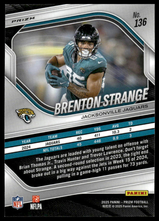 Brenton Strange 2025 Panini Prizm #136 Pink Wave