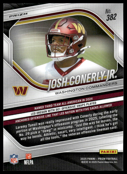 Josh Conerly Jr. 2025 Panini Prizm #382 Silver
