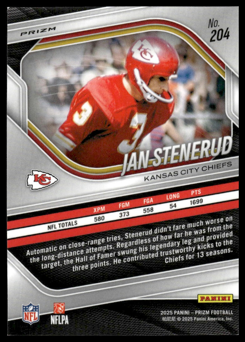 Jan Stenerud 2025 Panini Prizm #204 Red White and Blue