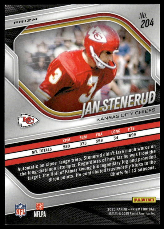 Jan Stenerud 2025 Panini Prizm #204 Red White and Blue