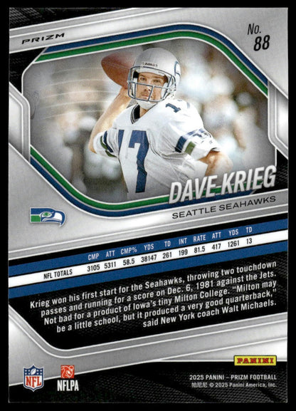 Dave Krieg 2025 Panini Prizm #88 Silver