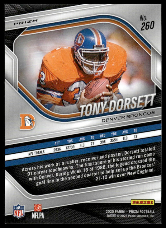 Tony Dorsett 2025 Panini Prizm #260 Green Wave