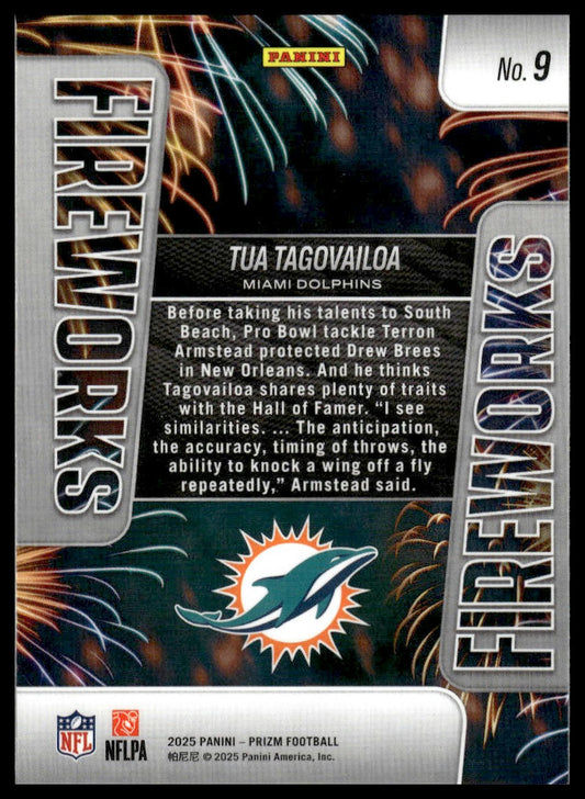 Tua Tagovailoa 2025 Panini Prizm #9 Fireworks