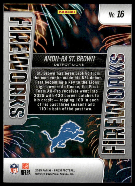 Amon-Ra St. Brown 2025 Panini Prizm #16 Fireworks