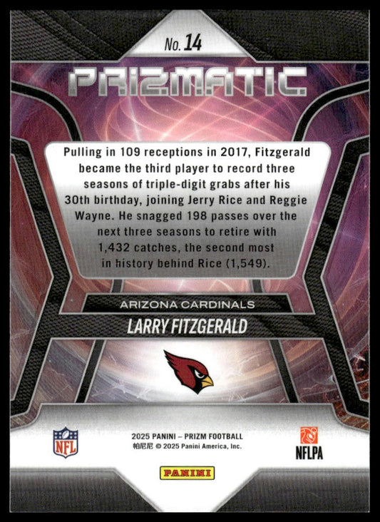 Larry Fitzgerald 2025 Panini Prizm #14 Prizmatic