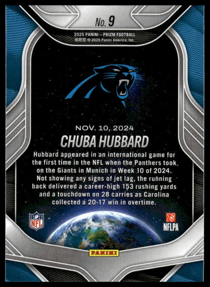 Chuba Hubbard 2025 Panini Prizm #9 Global Reach