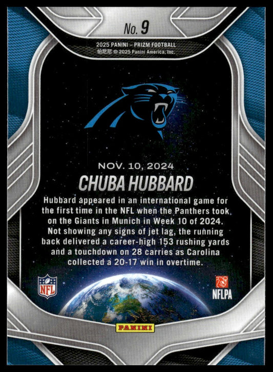 Chuba Hubbard 2025 Panini Prizm #9 Global Reach