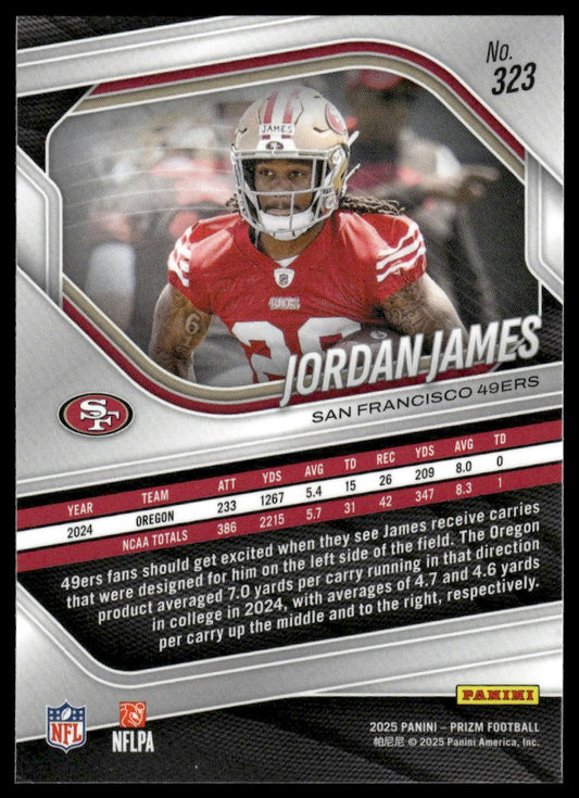 Jordan James 2025 Panini Prizm #323 Orange Ice