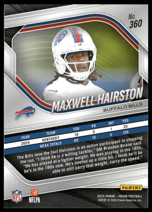 Maxwell Hairston 2025 Panini Prizm #360 Silver