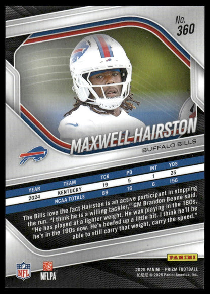 Maxwell Hairston 2025 Panini Prizm #360 Silver