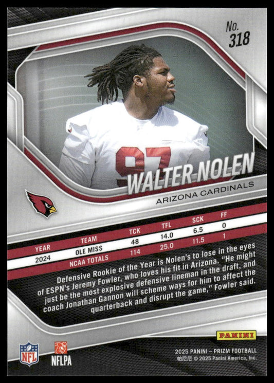 Walter Nolen 2025 Panini Prizm #318 Blue Shimmer