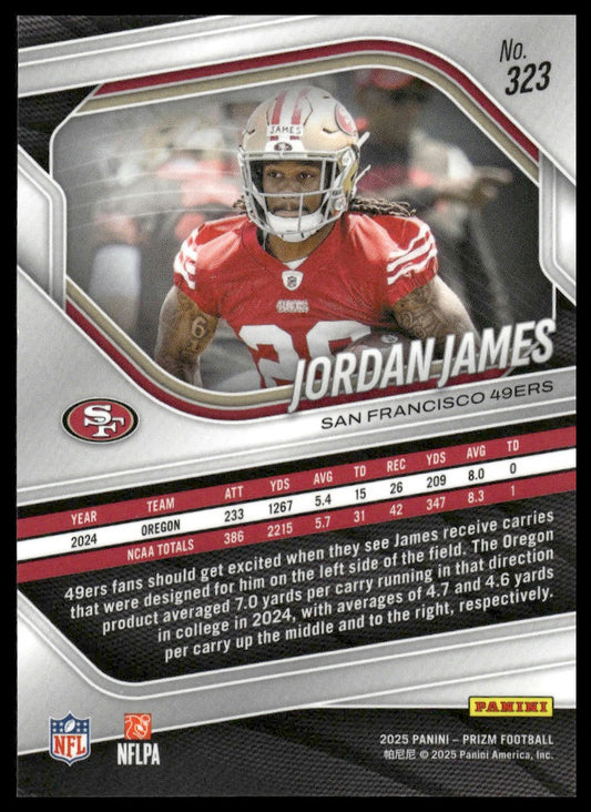 Jordan James 2025 Panini Prizm #323 Orange Ice