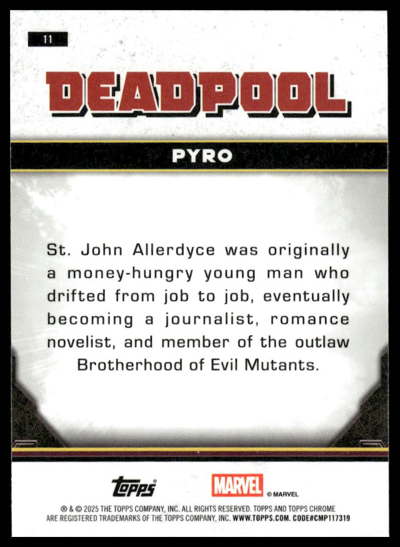 2025 Topps Chrome Deadpool #11 Pyro
