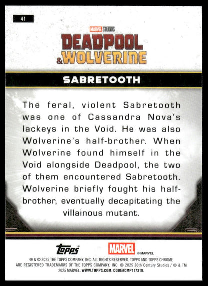 2025 Topps Chrome Deadpool #41 Sabretooth
