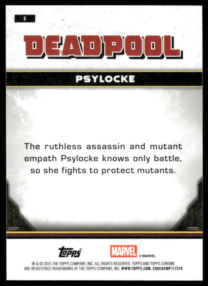 2025 Topps Chrome Deadpool #8 Psylocke