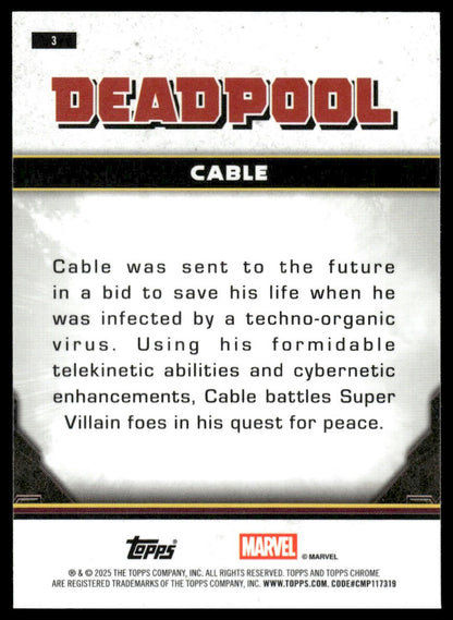 2025 Topps Chrome Deadpool #3 Cable