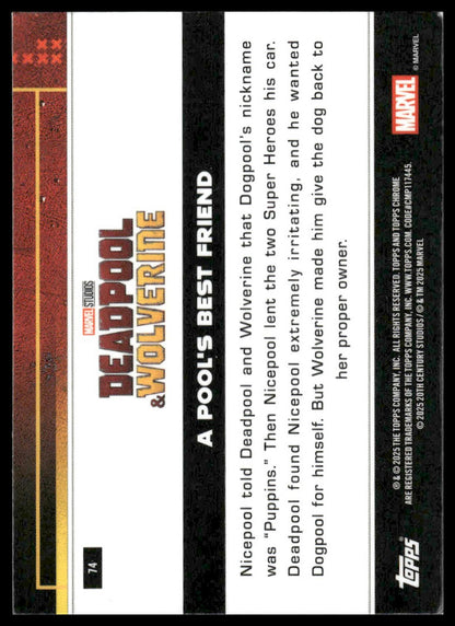 2025 Topps Chrome Deadpool #74 A Pool's Best Friend
